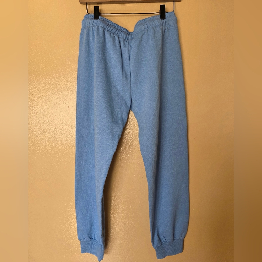 Legaci Block Island RI Baby Blue Joggers M Coastal Graphic Swratpants Athleisure - Picture 5 of 10